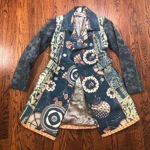 Desigual - Blue and Red Jacquard Blazer